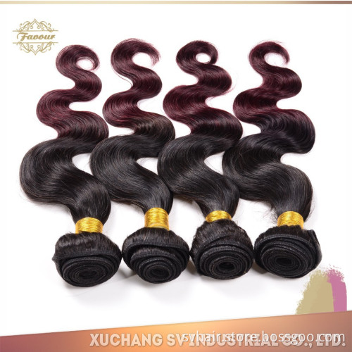100% brazilian hair weft, top quality body wave brazilian ombre hair weaves